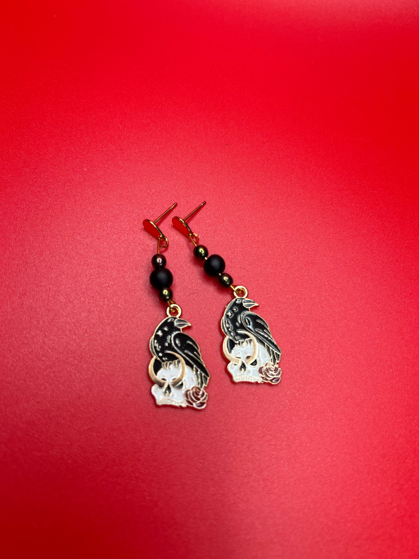 Skull and Crow Earrings