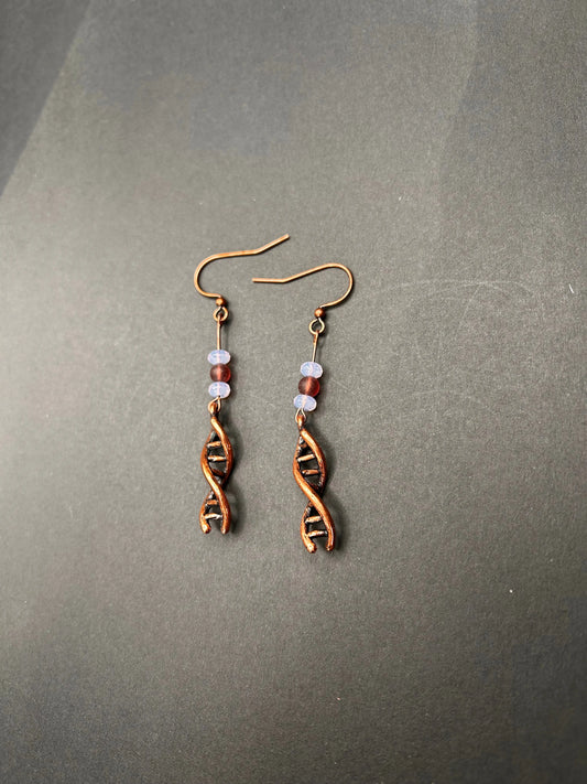 DNA Double Helix Charm Earrings Skeleton Crew Creations