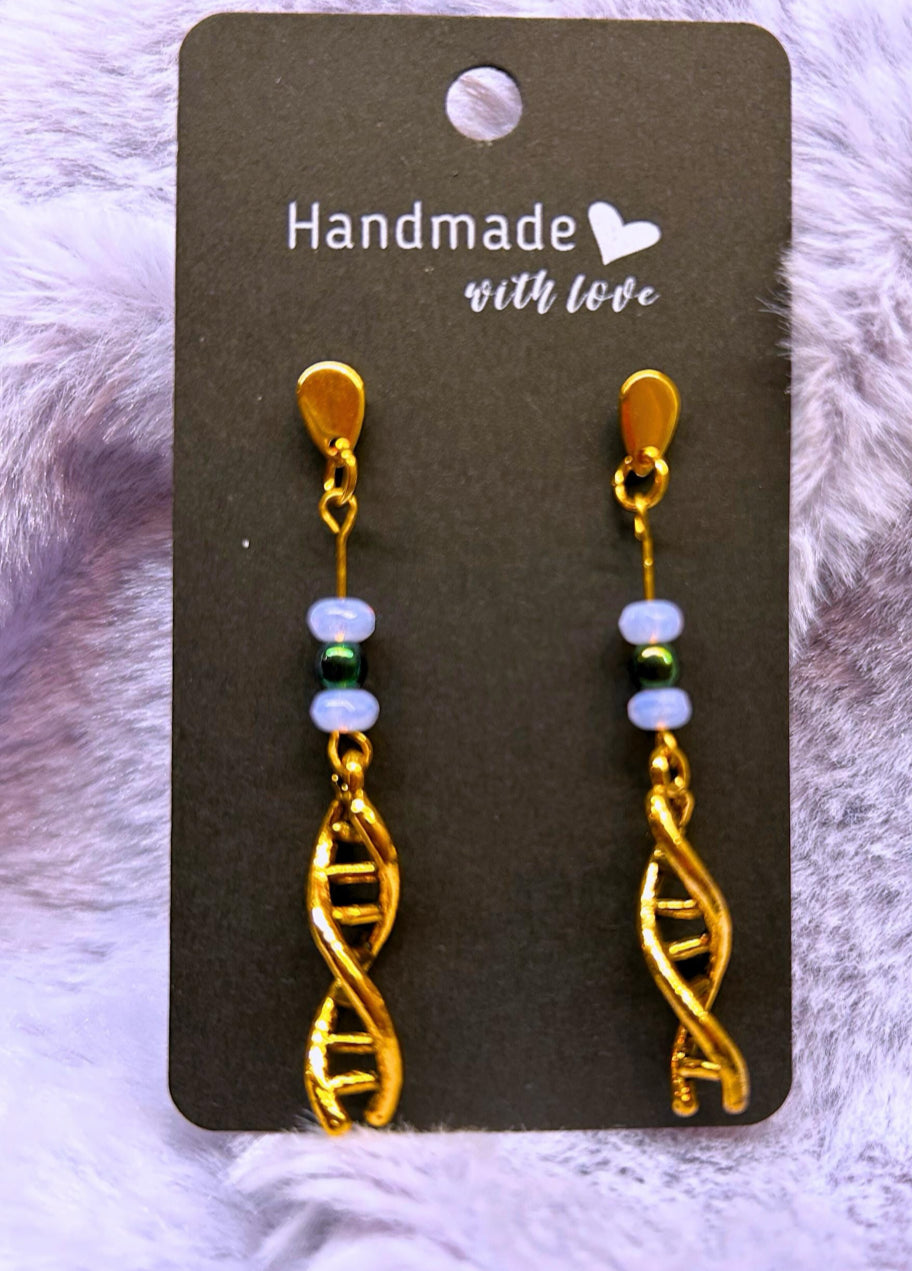 DNA Double Helix Charm Earrings