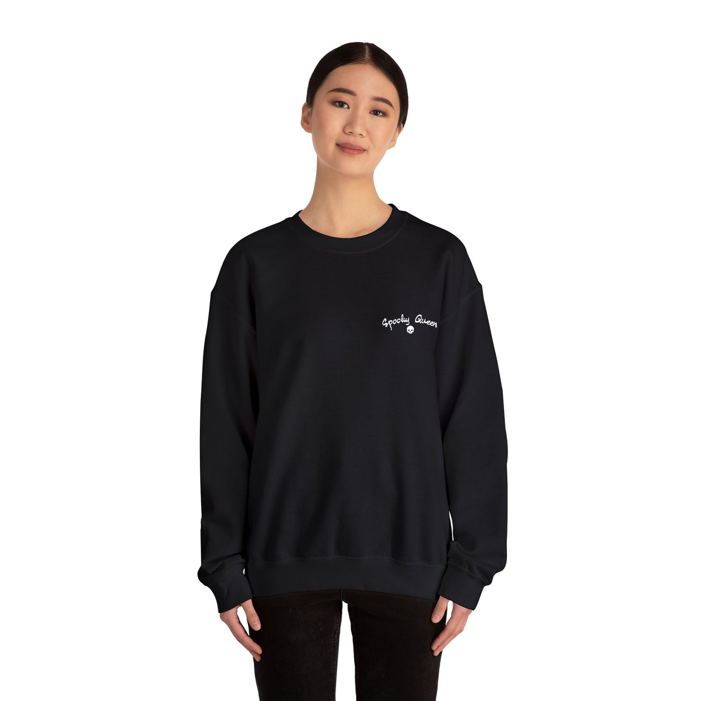 Spooky Queen Embroidered Crewneck Sweater