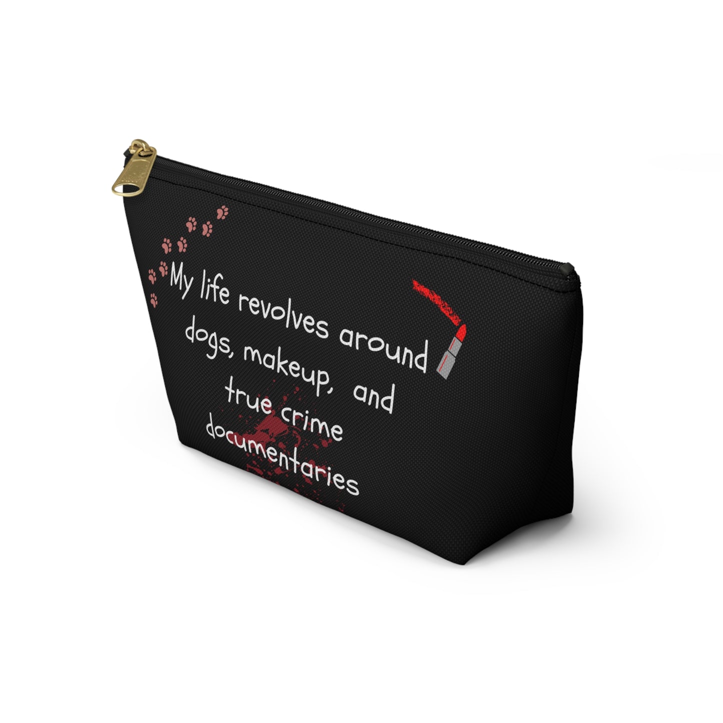 Dogs and True Crime Makeup Bag