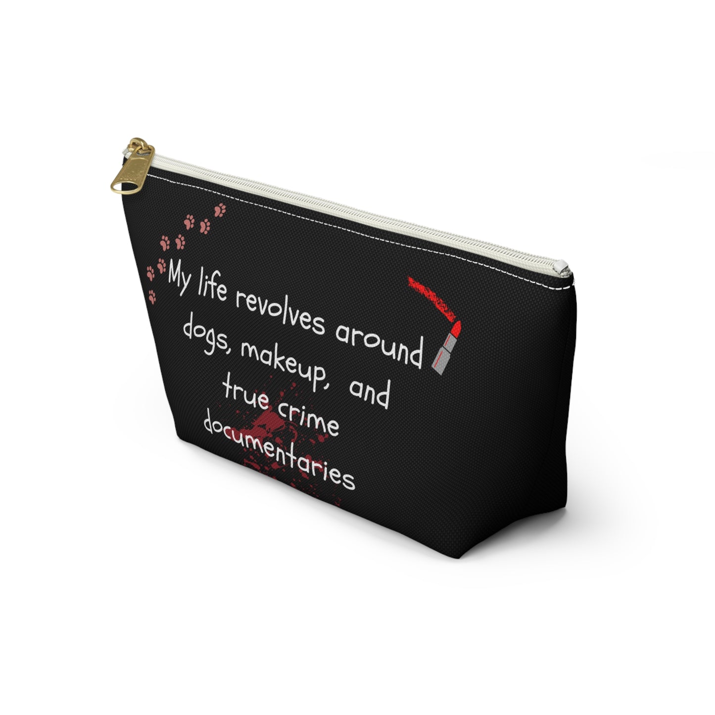 Dogs and True Crime Makeup Bag
