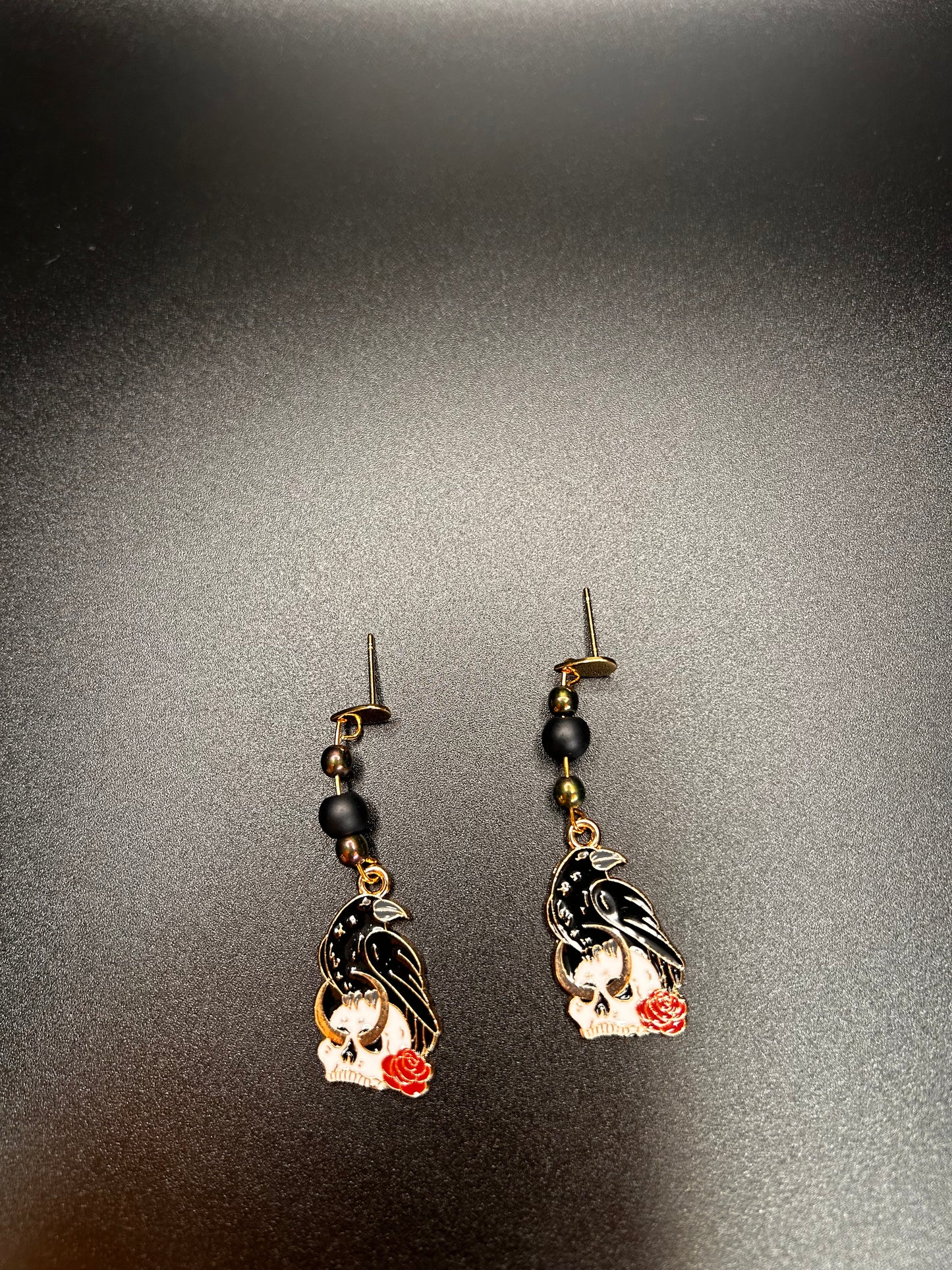 Skull and Crow Earrings