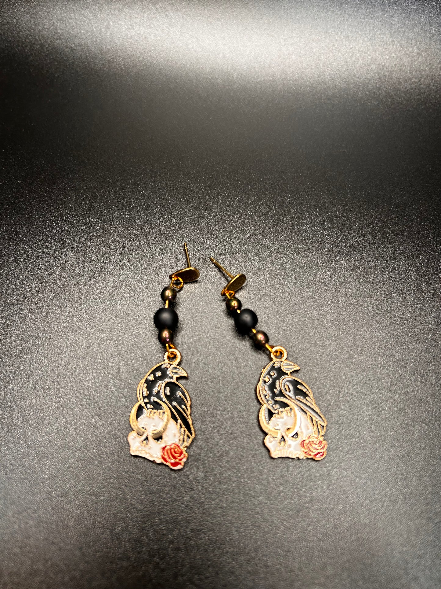 Skull and Crow Earrings