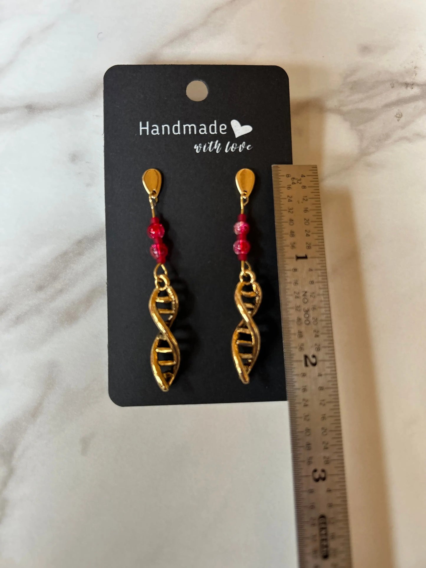 DNA Double Helix Bloody Charm Earrings Skeleton Crew Creations
