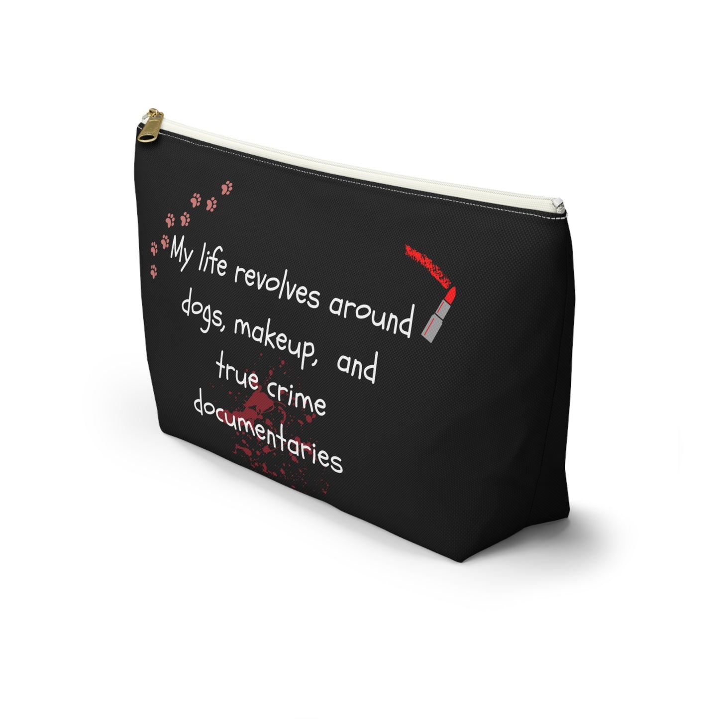 Dogs and True Crime Makeup Bag