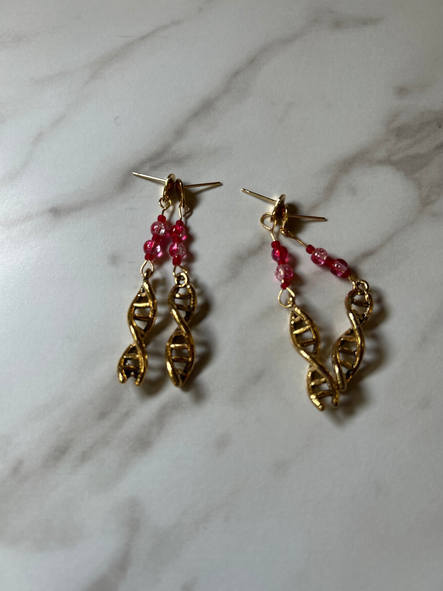 DNA Double Helix Bloody Charm Earrings