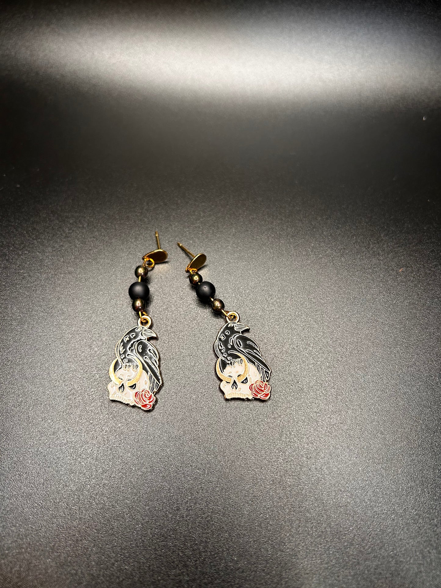 Skull and Crow Earrings