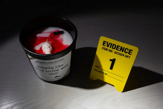 "Smells Like True Crime and Chill" Candle Skeleton Crew Creations