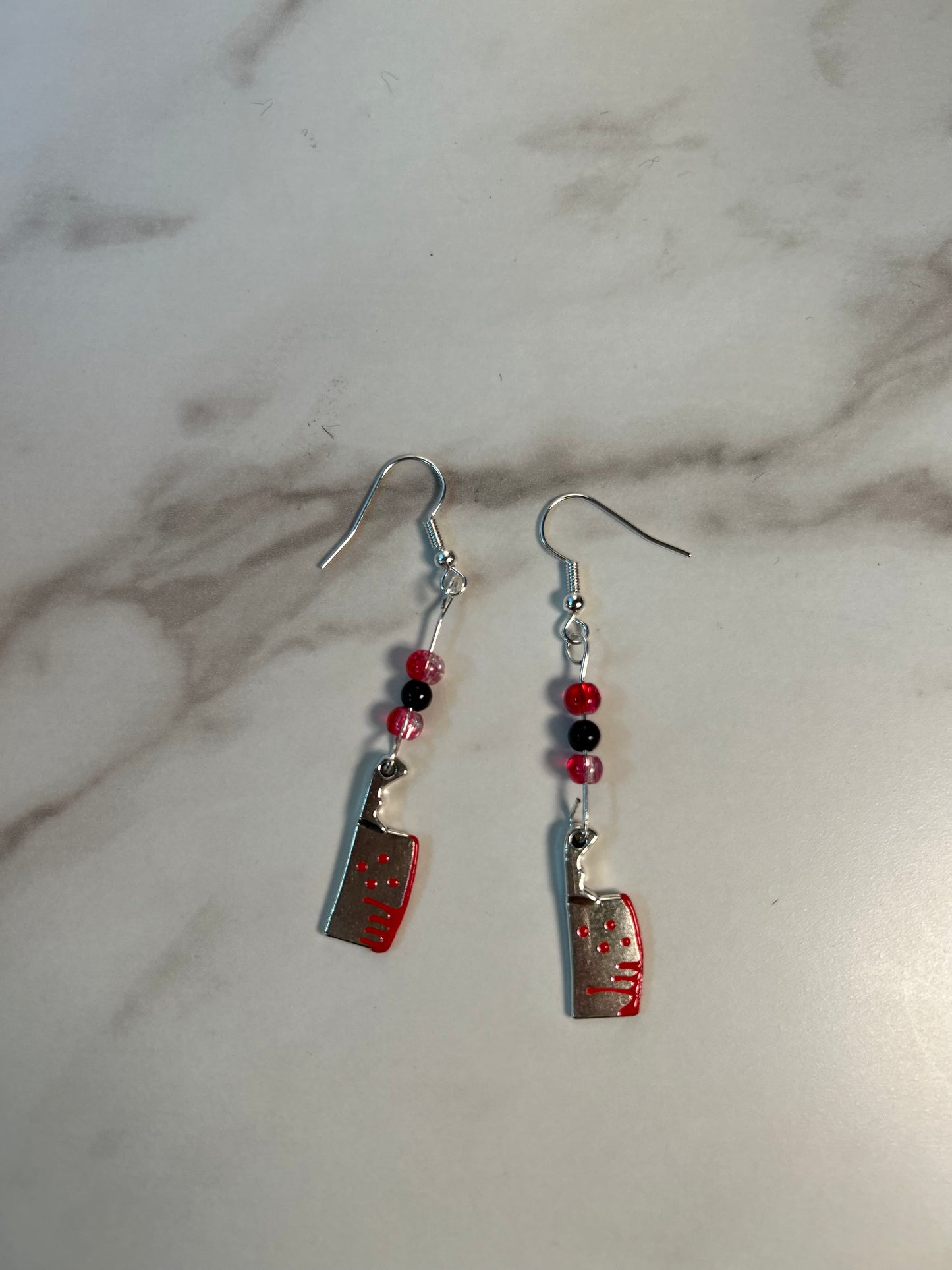 Bloody Cleaver Teardrop Post Earrings