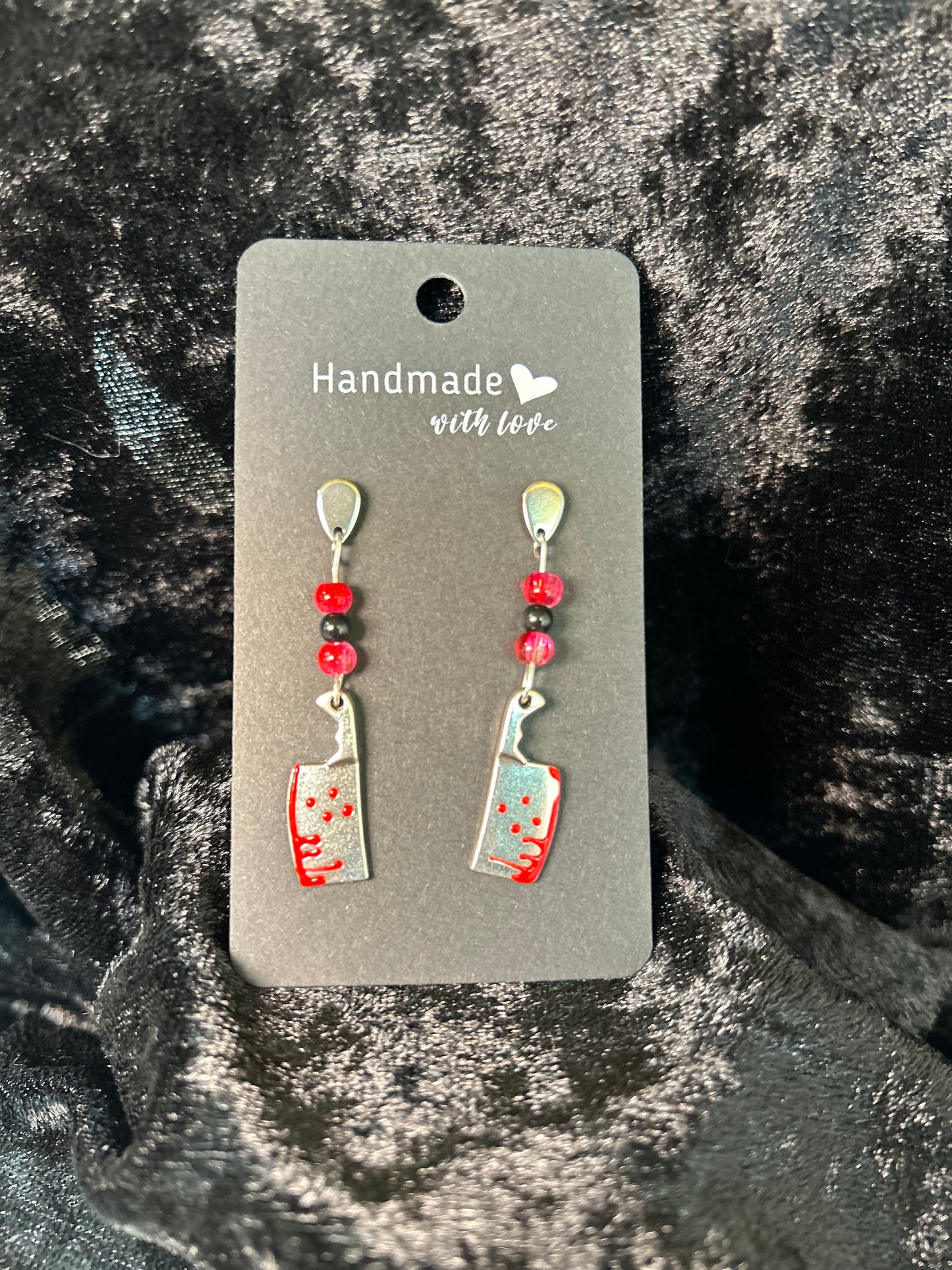 Bloody Cleaver Teardrop Post Earrings