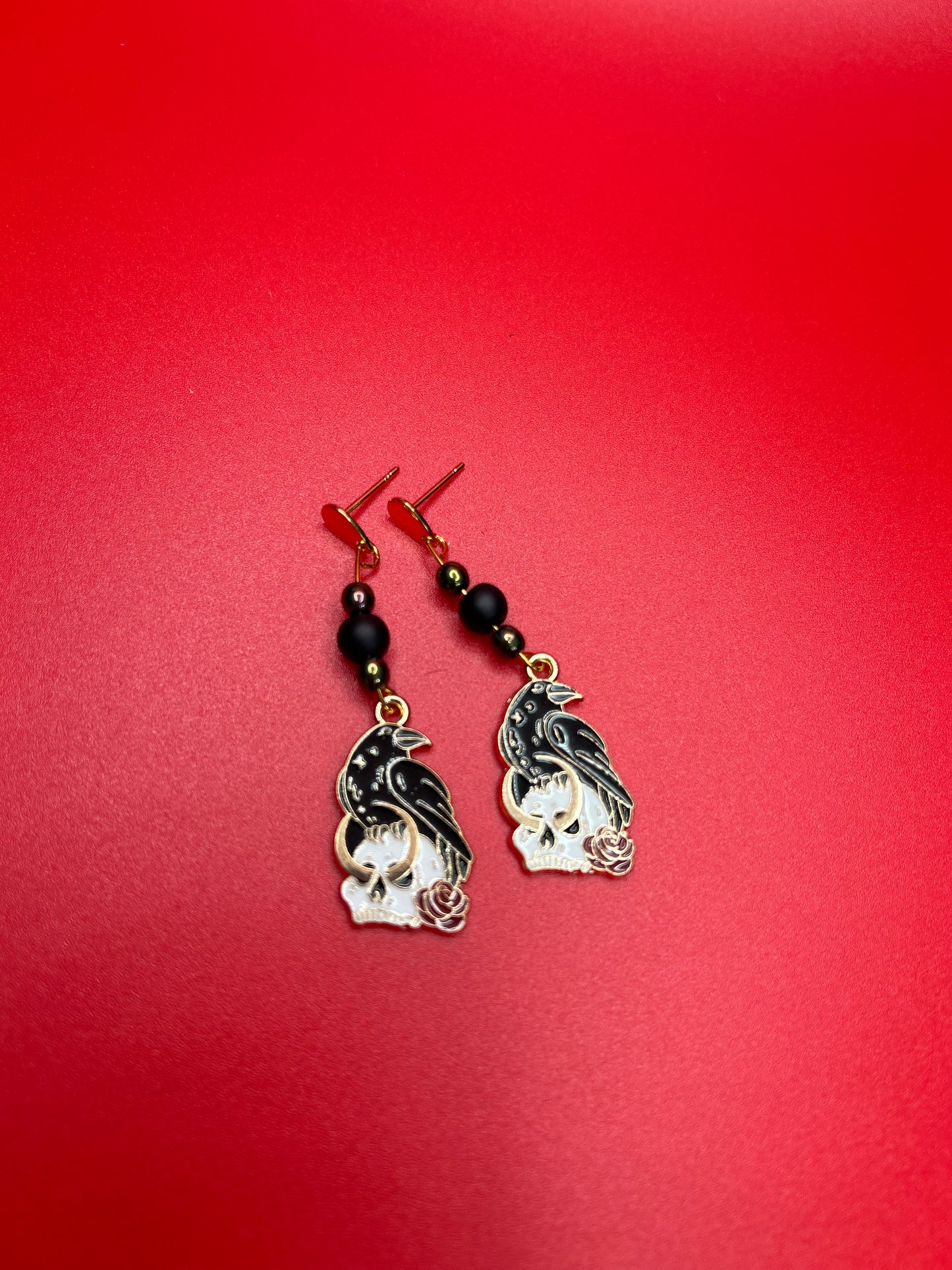 Skull and Crow Earrings