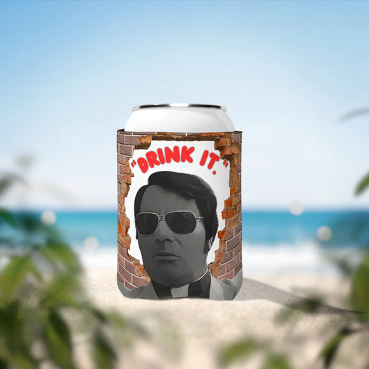 Jim Jones "Drink It." Beer Koozie Printify