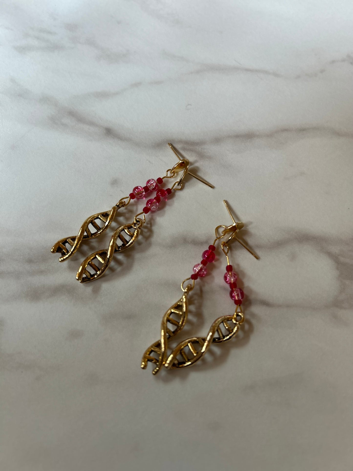 DNA Double Helix Bloody Charm Earrings