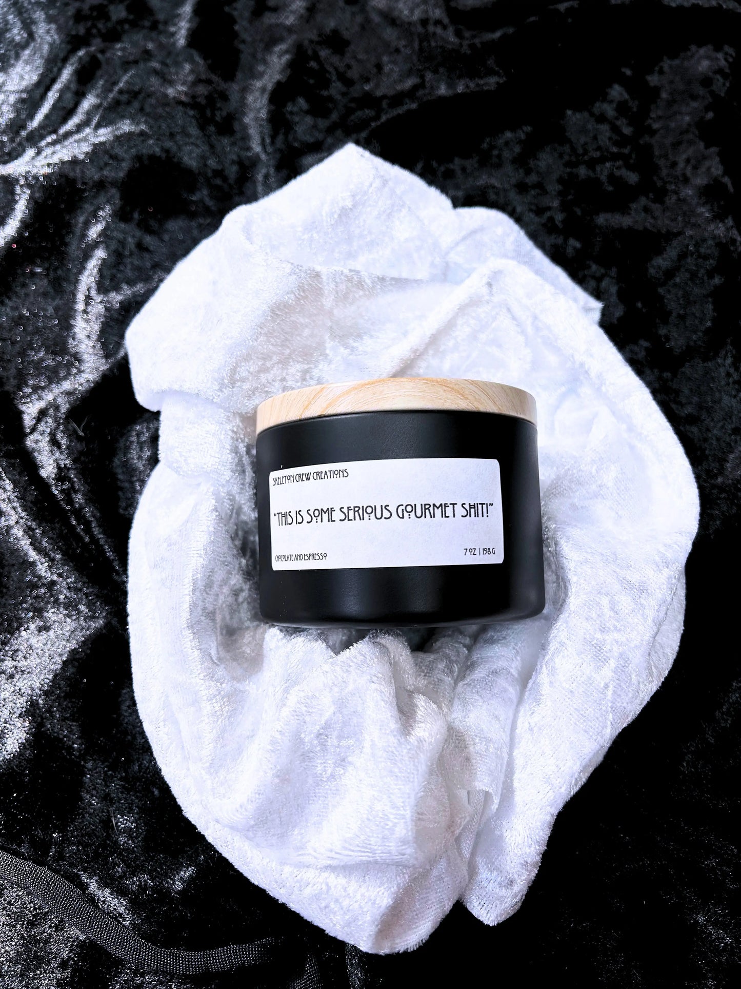 "This is Some Serious Gourmet Shit!" - Chocolate Espresso Scented Candle Skeleton Crew Creations