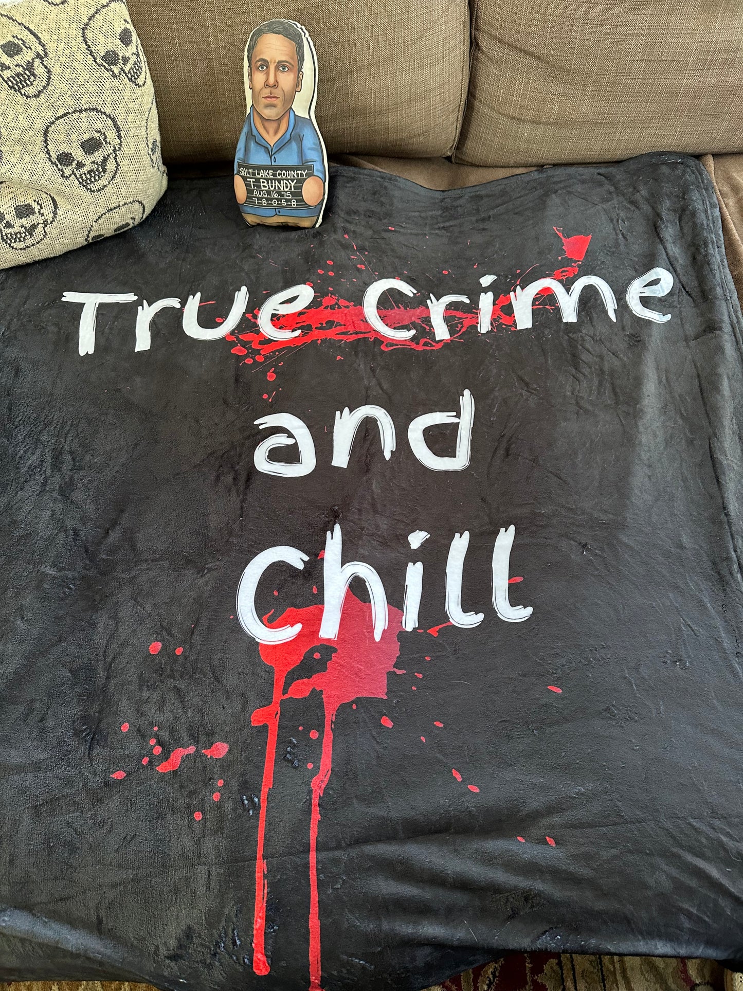 "True Crime and Chill" Plush Throw Blanket