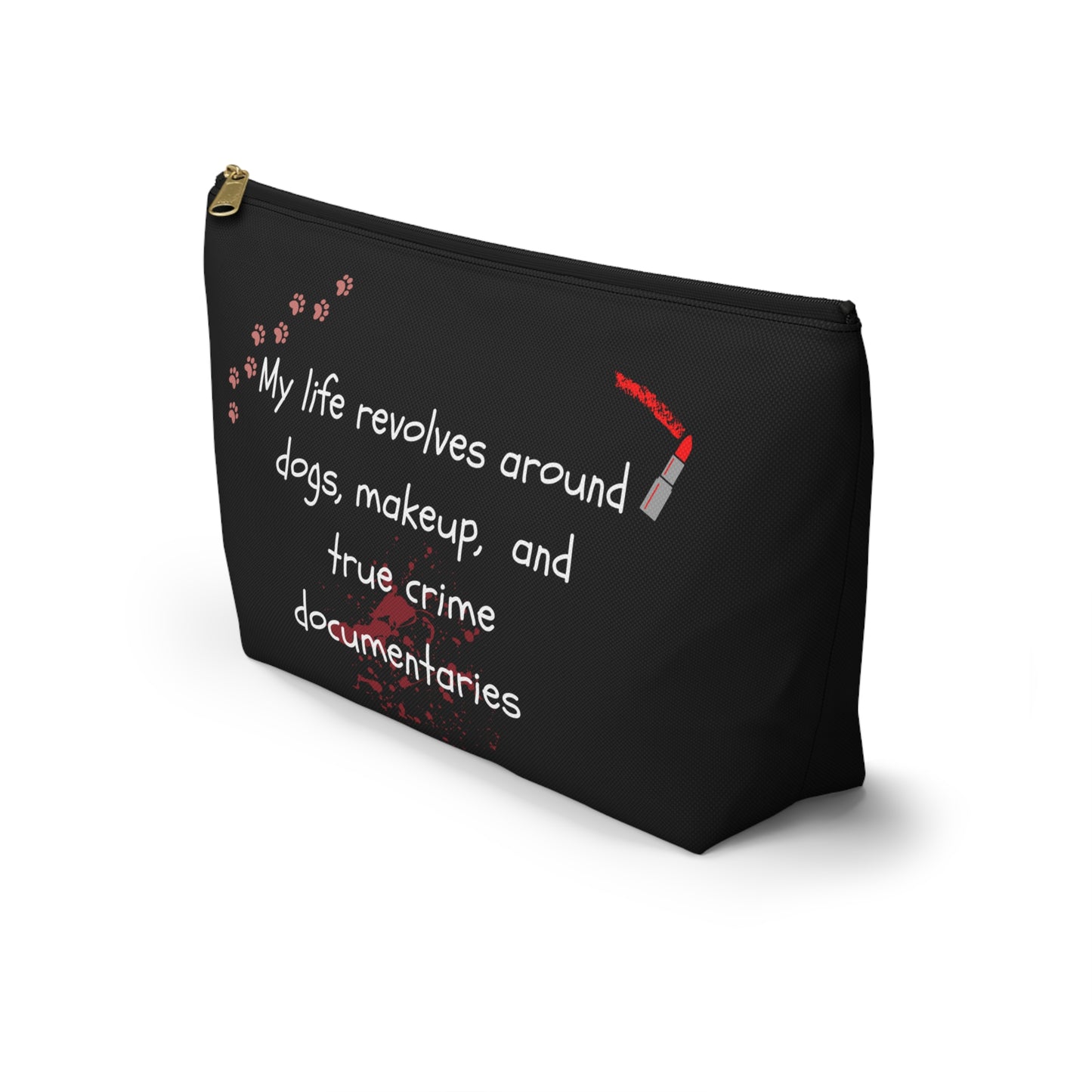 Dogs and True Crime Makeup Bag