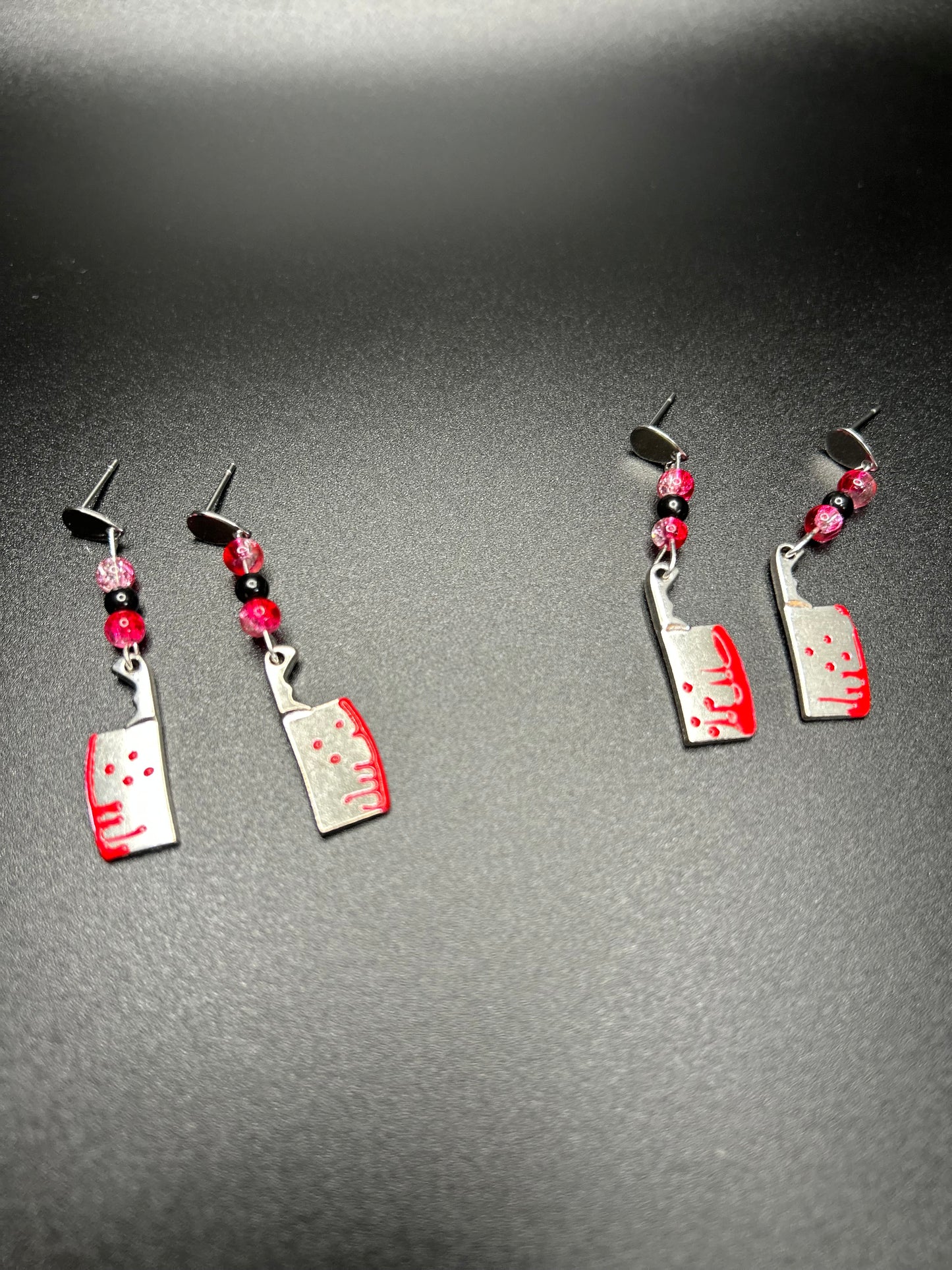 Bloody Cleaver Teardrop Post Earrings
