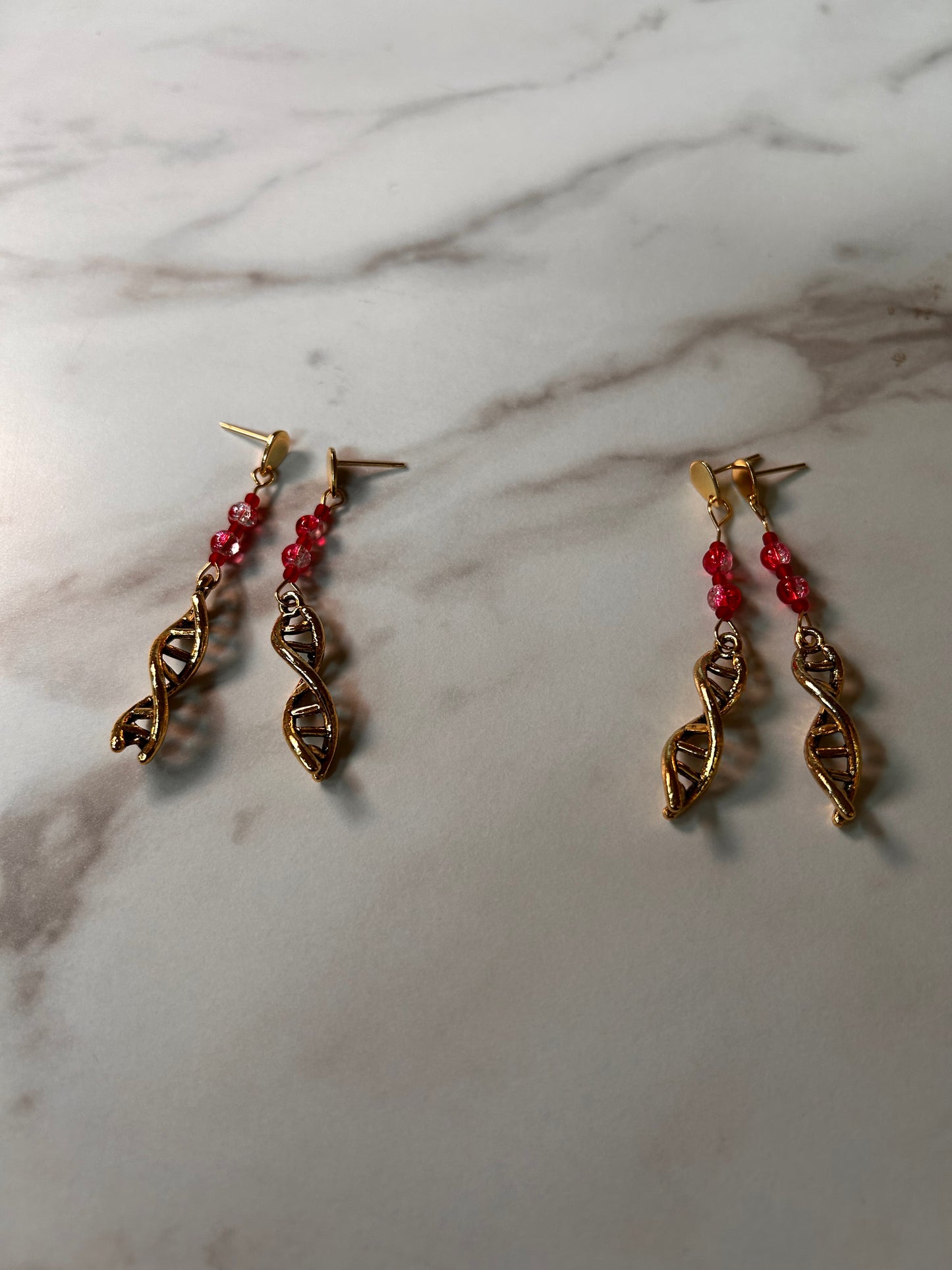 DNA Double Helix Bloody Charm Earrings
