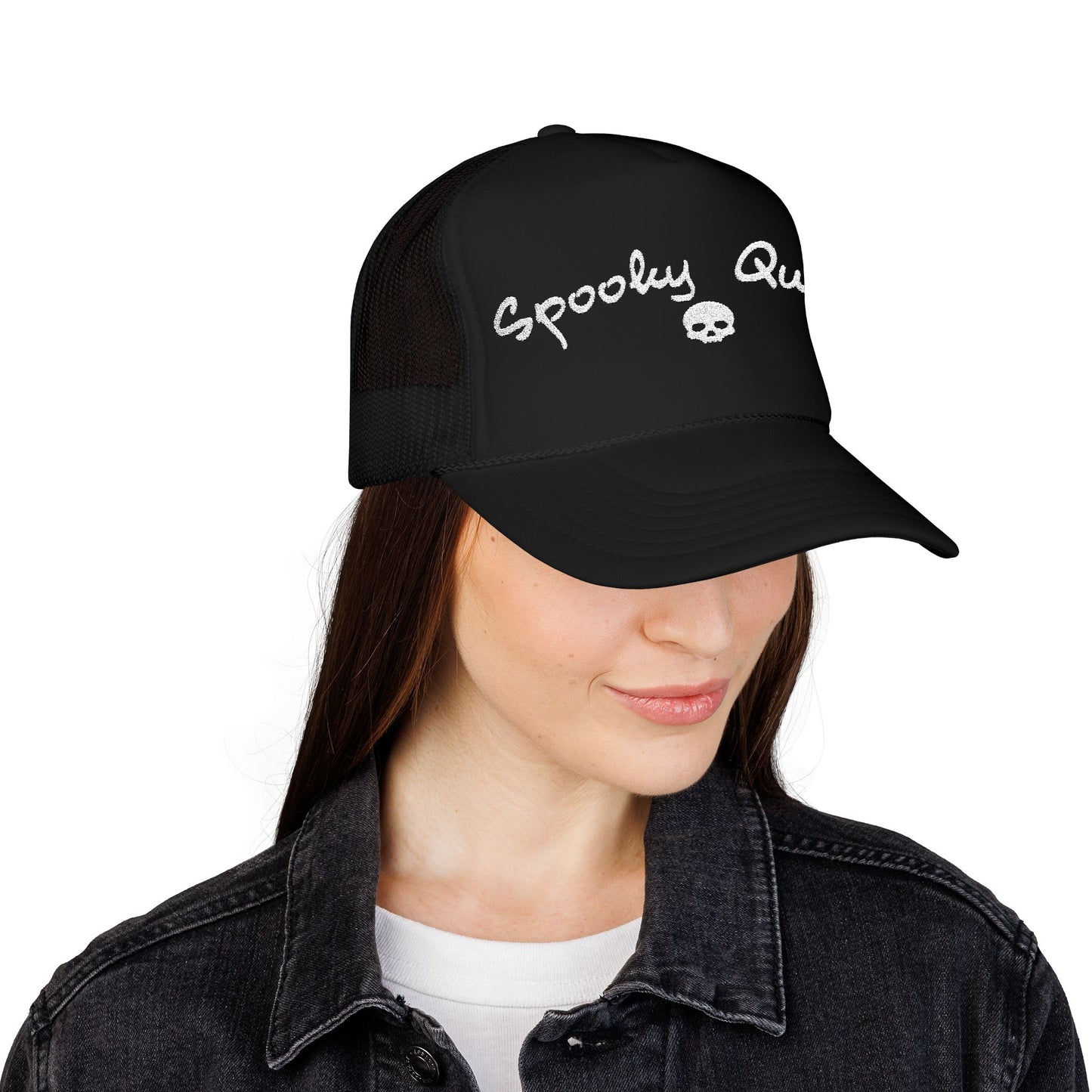 Spooky Queen Embroidered Trucker Hat