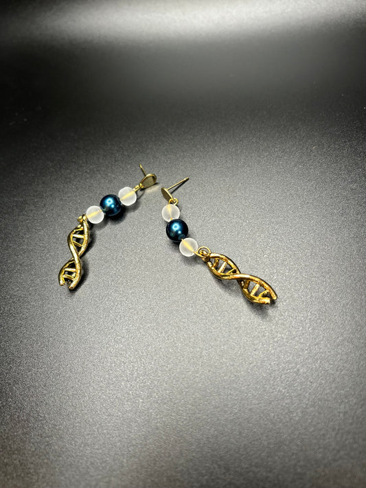 DNA Double Helix Charm Earrings