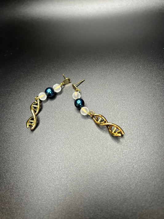 DNA Double Helix Charm Earrings Skeleton Crew Creations