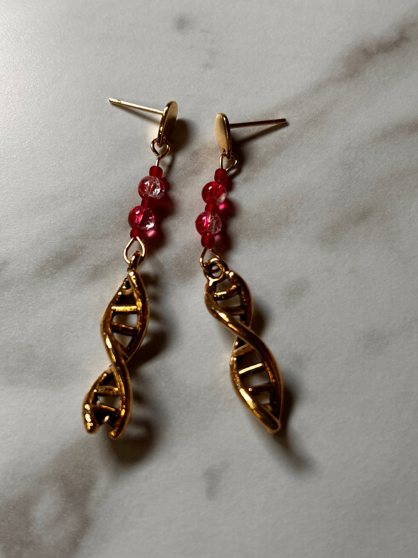 DNA Double Helix Bloody Charm Earrings