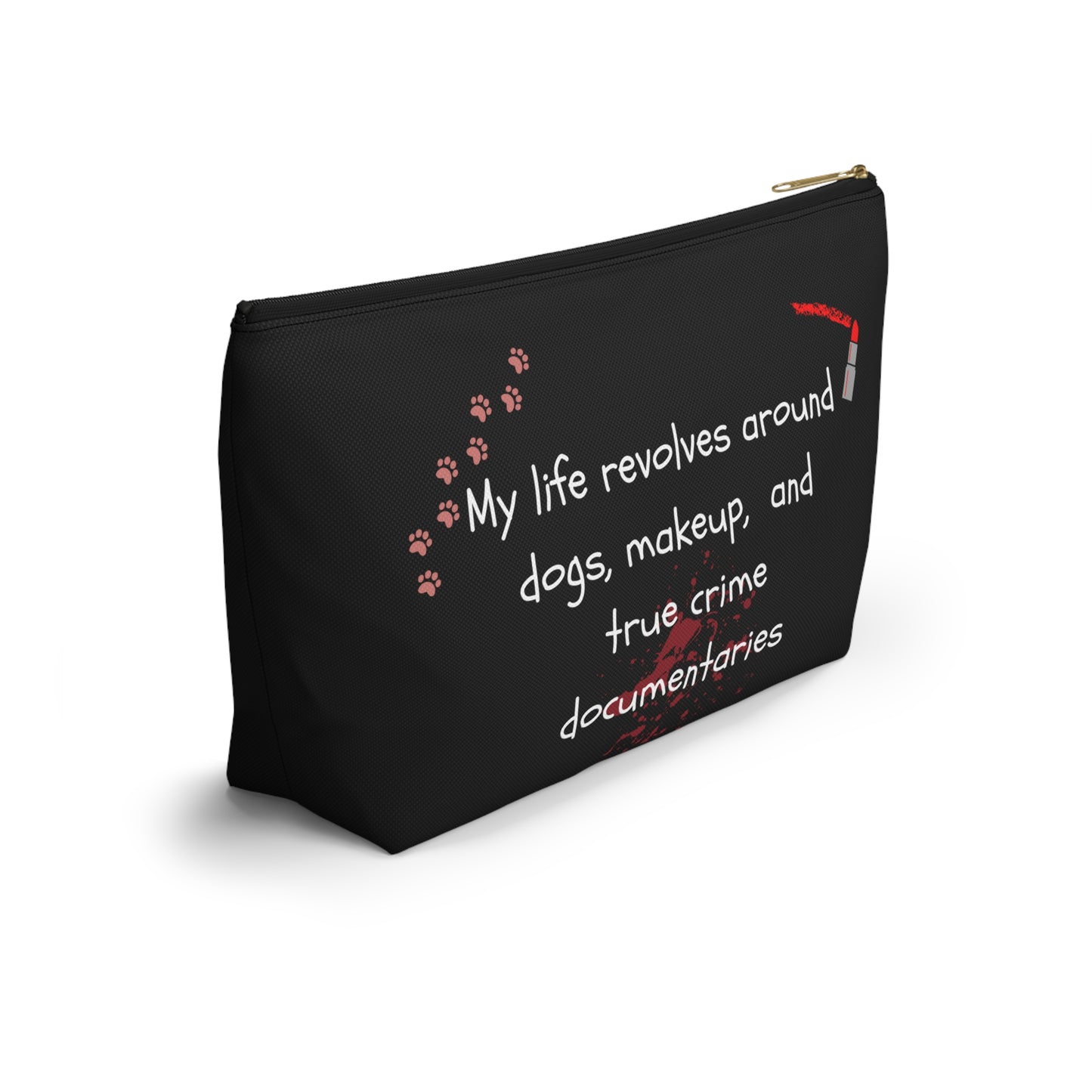 Dogs and True Crime Makeup Bag