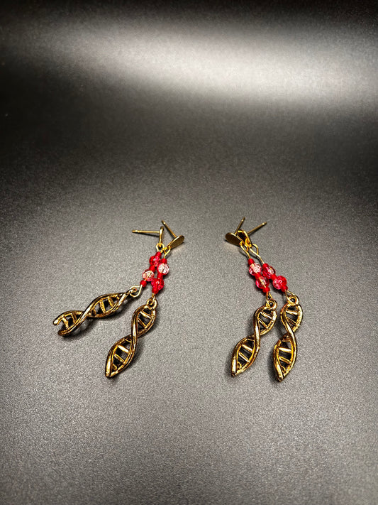 DNA Double Helix Bloody Charm Earrings