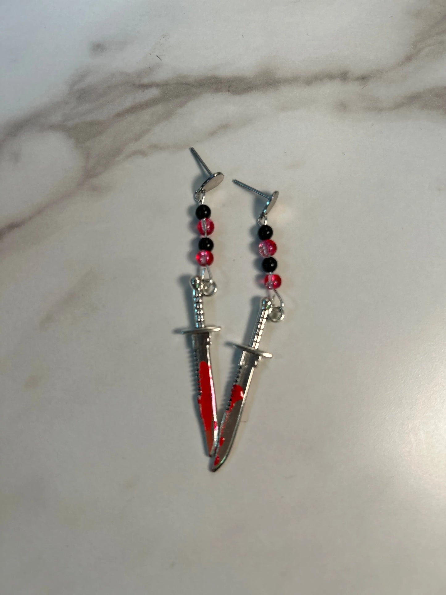 Bloody Knife Earrings Skeleton Crew Creations