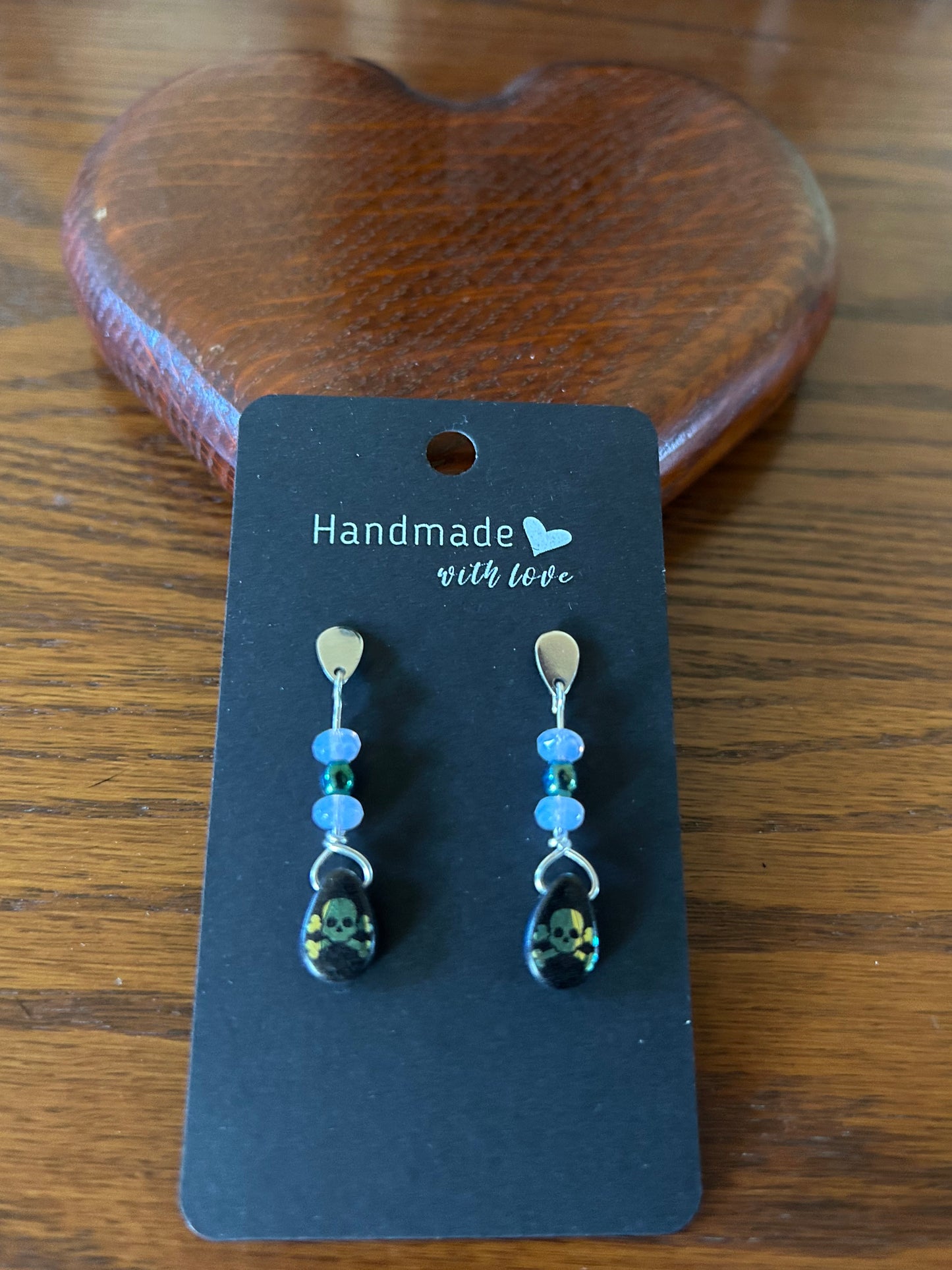 Skull and Crossbones Dangle Earrings