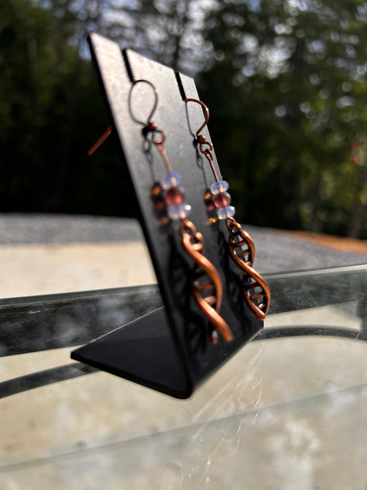 DNA Double Helix Charm Earrings