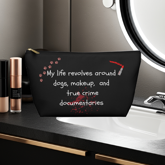 Dogs and True Crime Makeup Bag