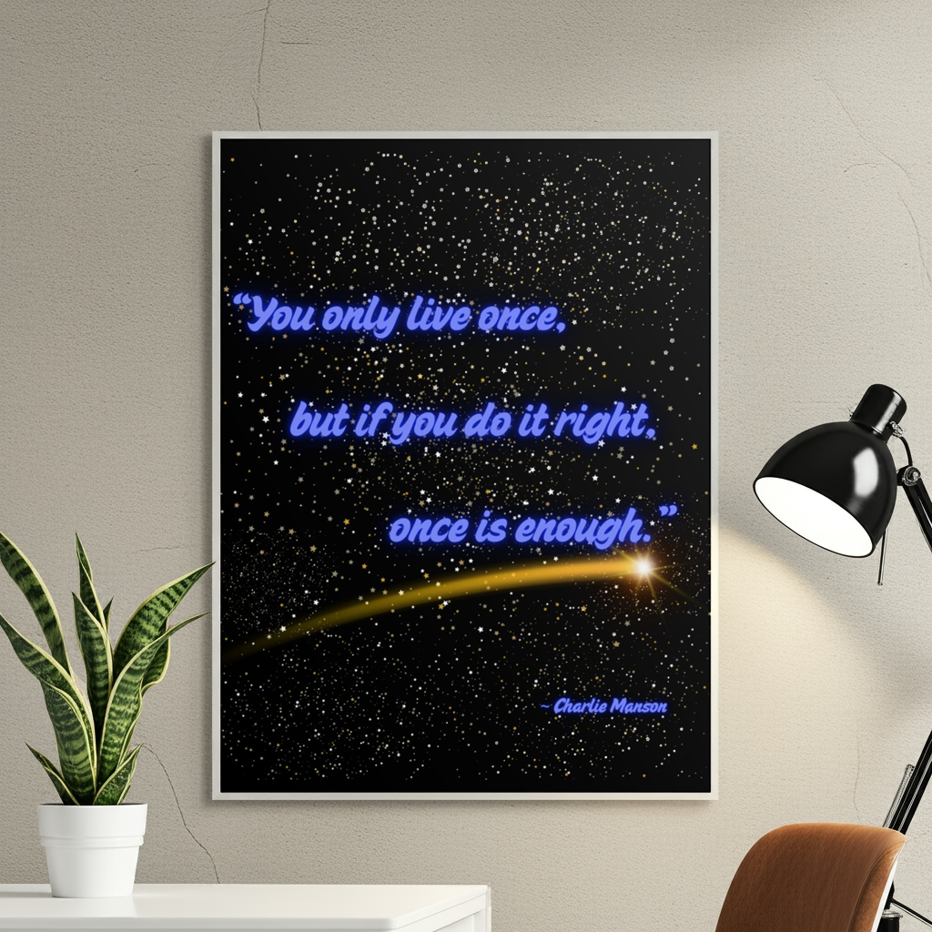 The More You Know - Charlie Manson Style Inspirational Quote Poster