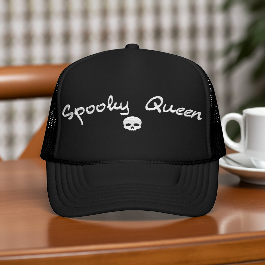 Spooky Queen Embroidered Trucker Hat