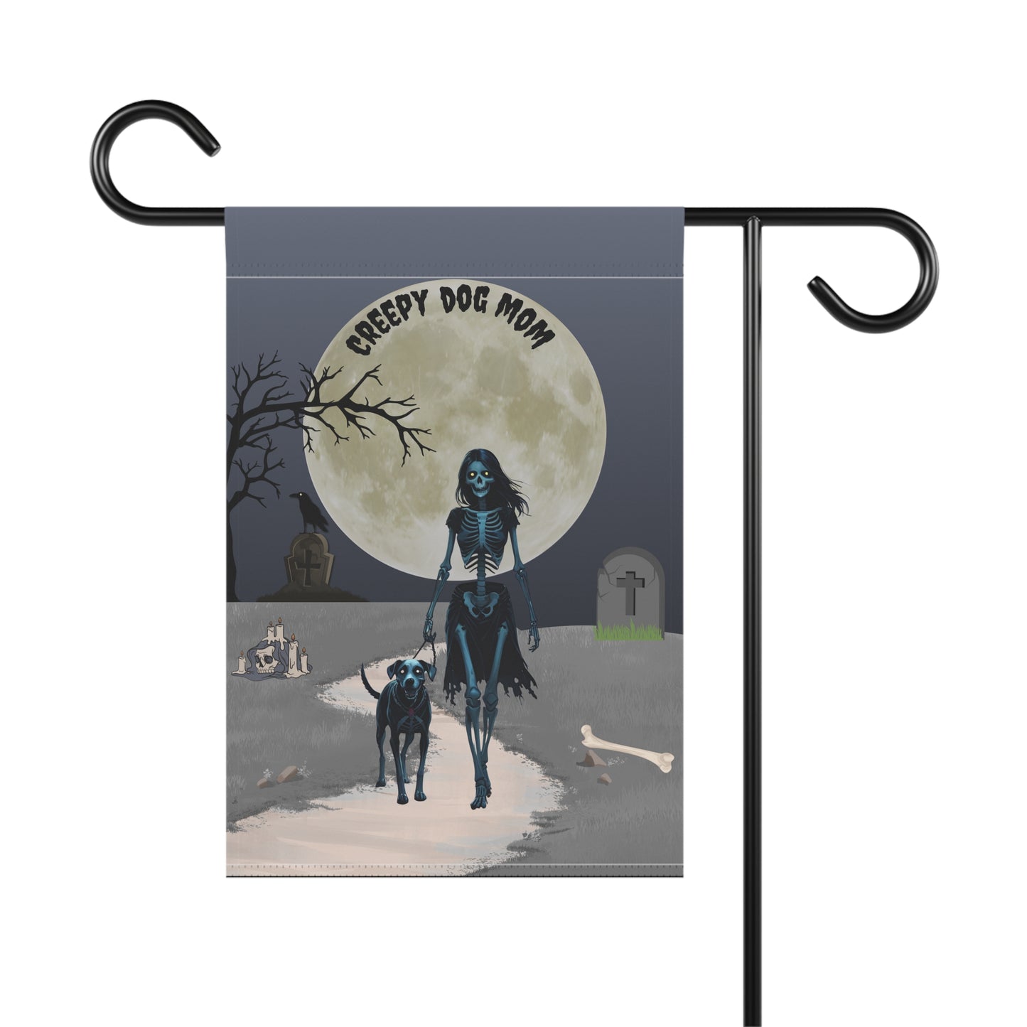 Creepy Dog Mom Garden Flag
