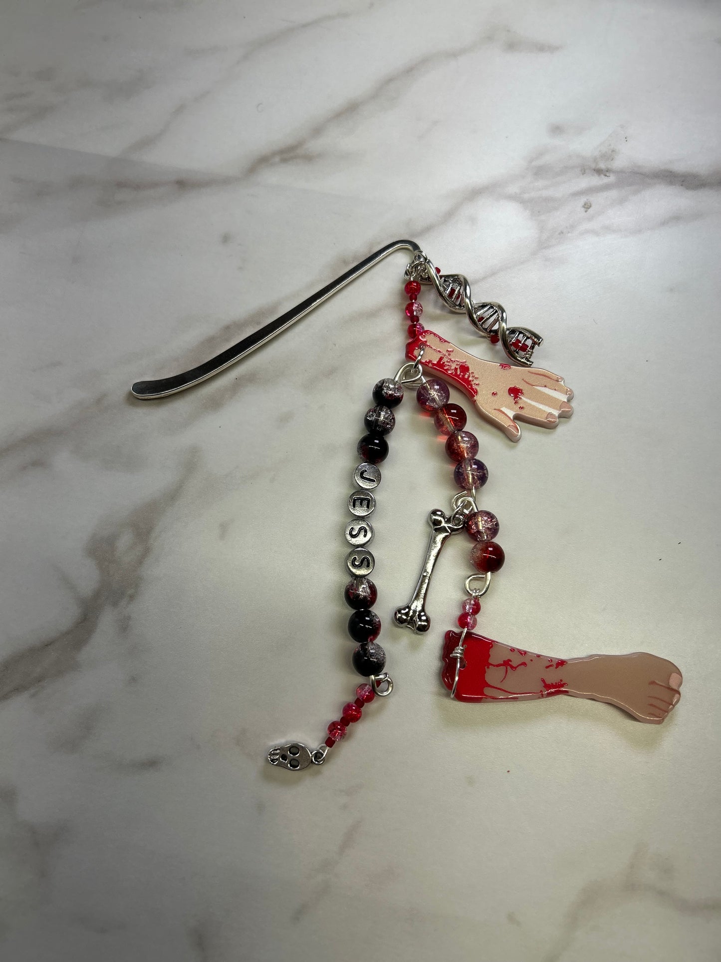 Personalized Bloody Hand Bookcharm