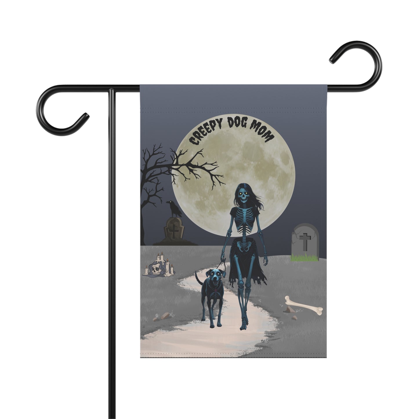 Creepy Dog Mom Garden Flag