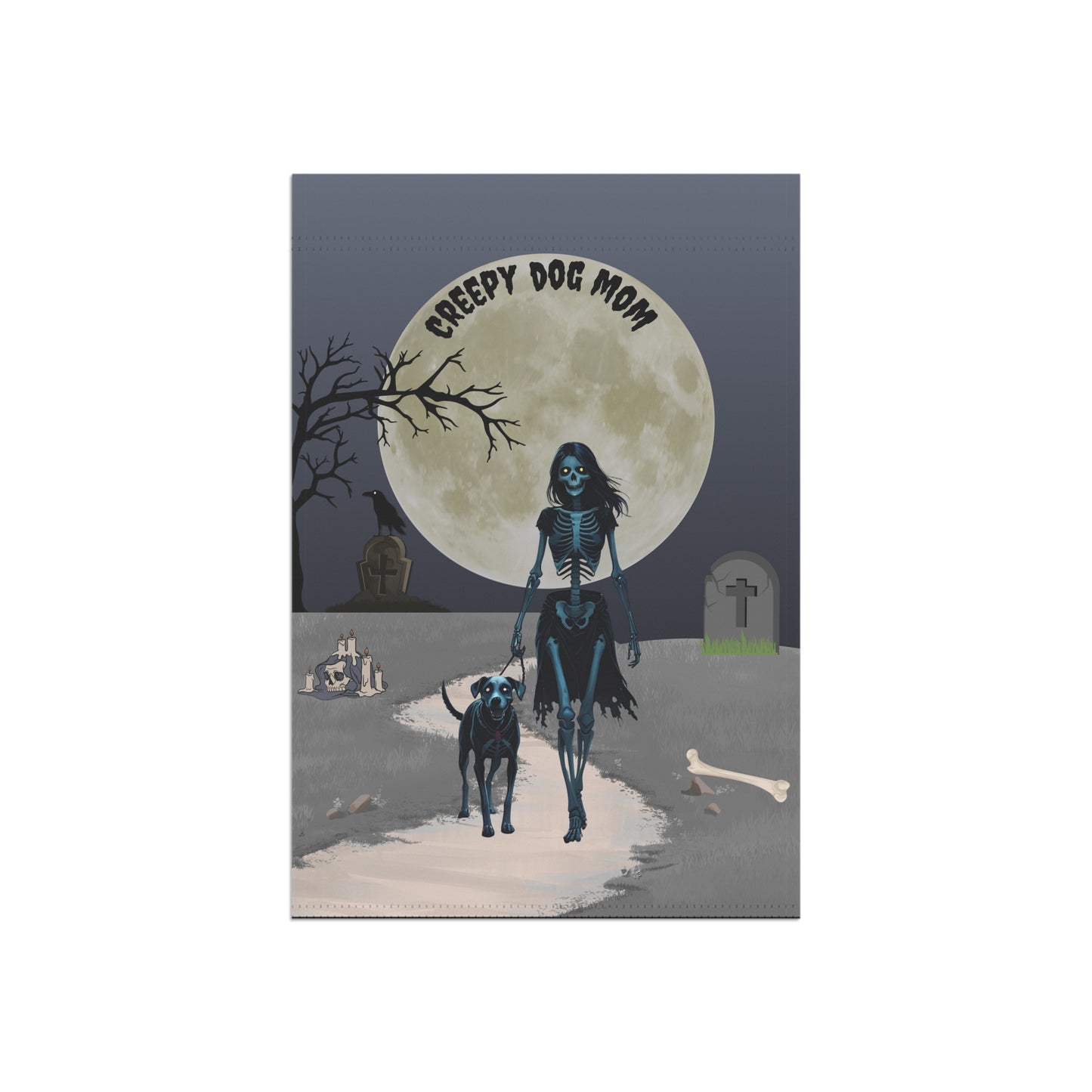 Creepy Dog Mom Garden Flag
