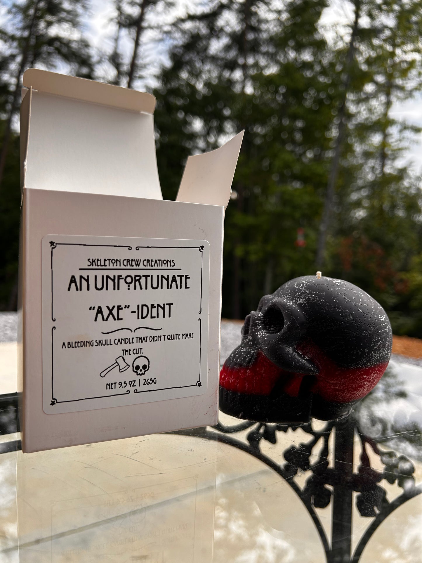An Unfortunate Axe-ident - Bleeding Skull Candles with Imperfections