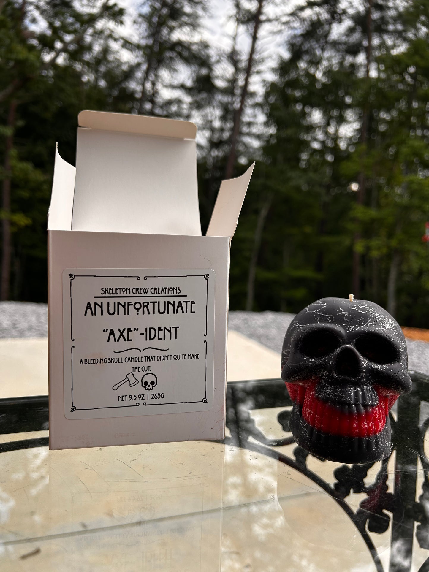 An Unfortunate Axe-ident - Bleeding Skull Candles with Imperfections