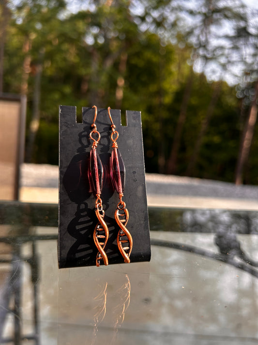 DNA Double Helix Charm Earrings