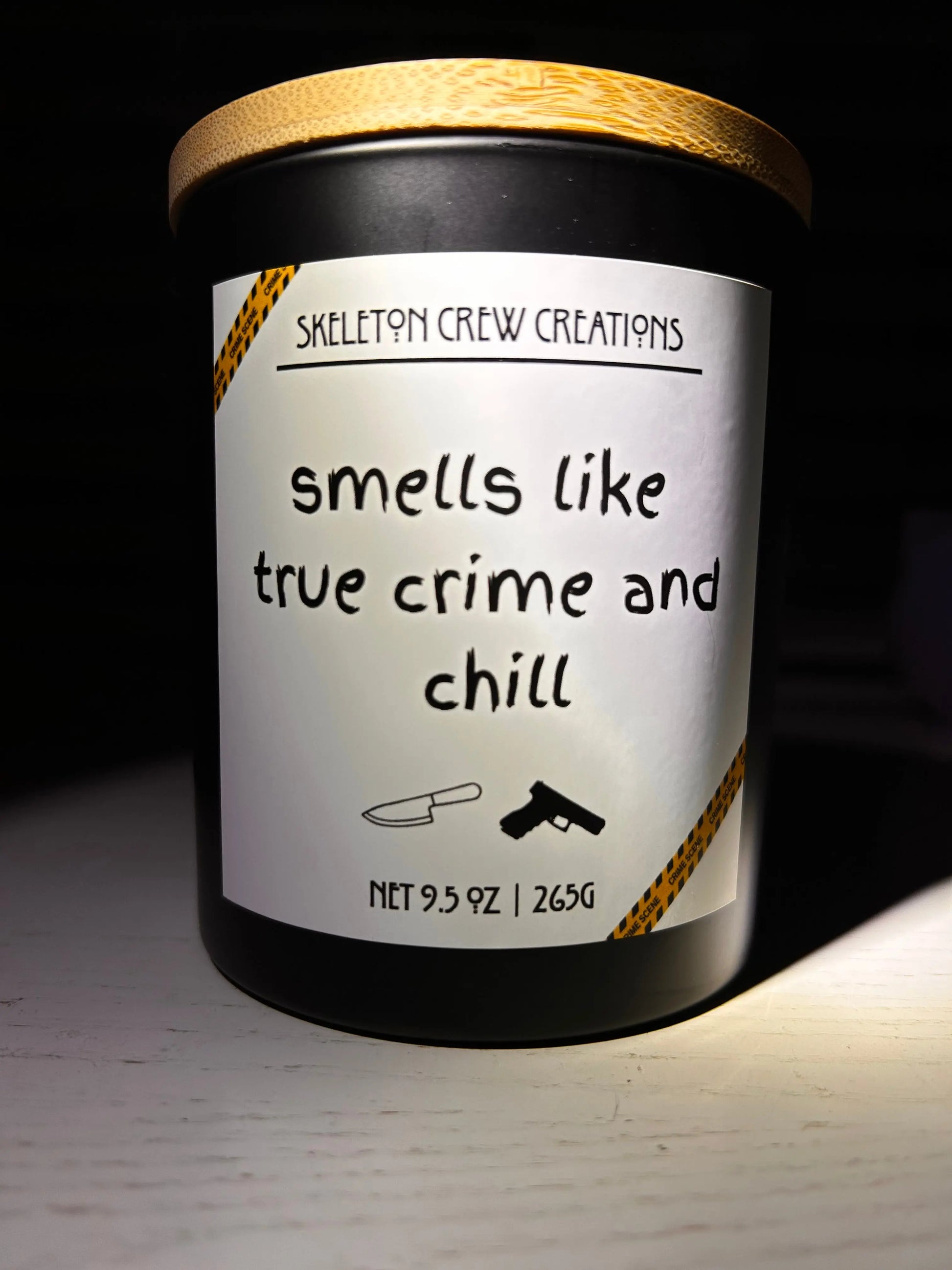 "Smells Like True Crime and Chill" Candle Skeleton Crew Creations