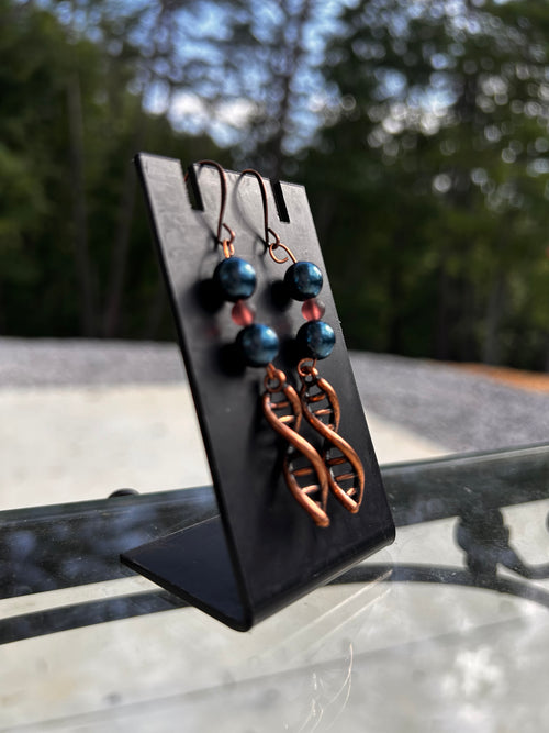 DNA Double Helix Charm Earrings