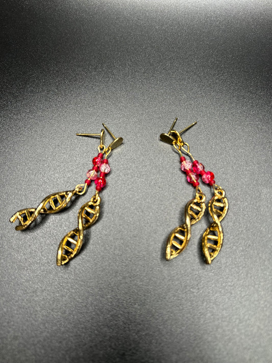 DNA Double Helix Bloody Charm Earrings