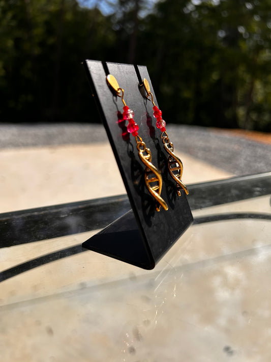 DNA Double Helix Bloody Charm Earrings