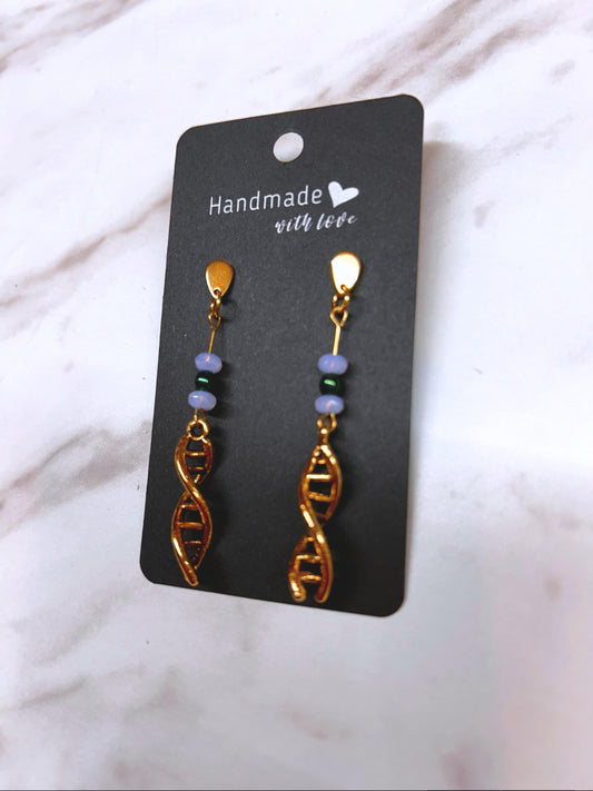 DNA Double Helix Charm Earrings