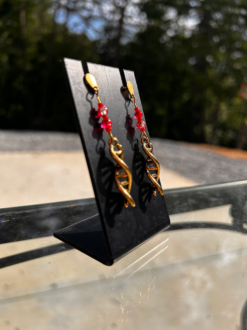 DNA Double Helix Bloody Charm Earrings