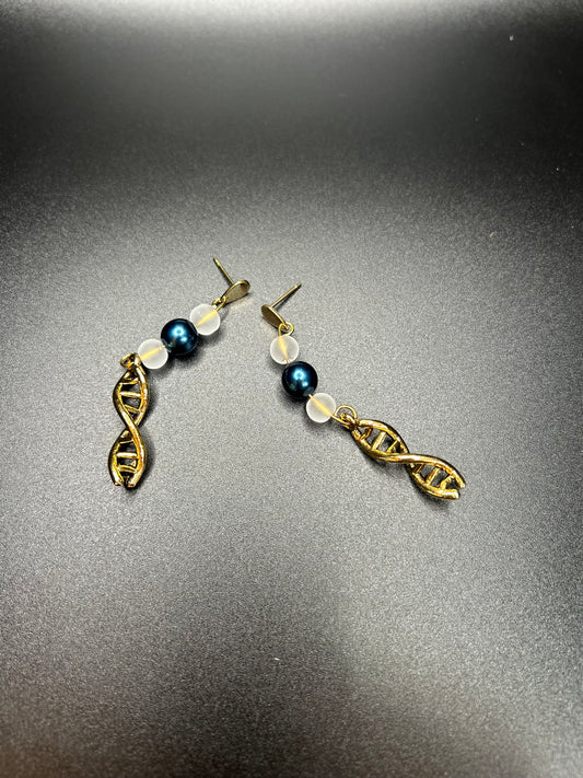 DNA Double Helix Charm Earrings