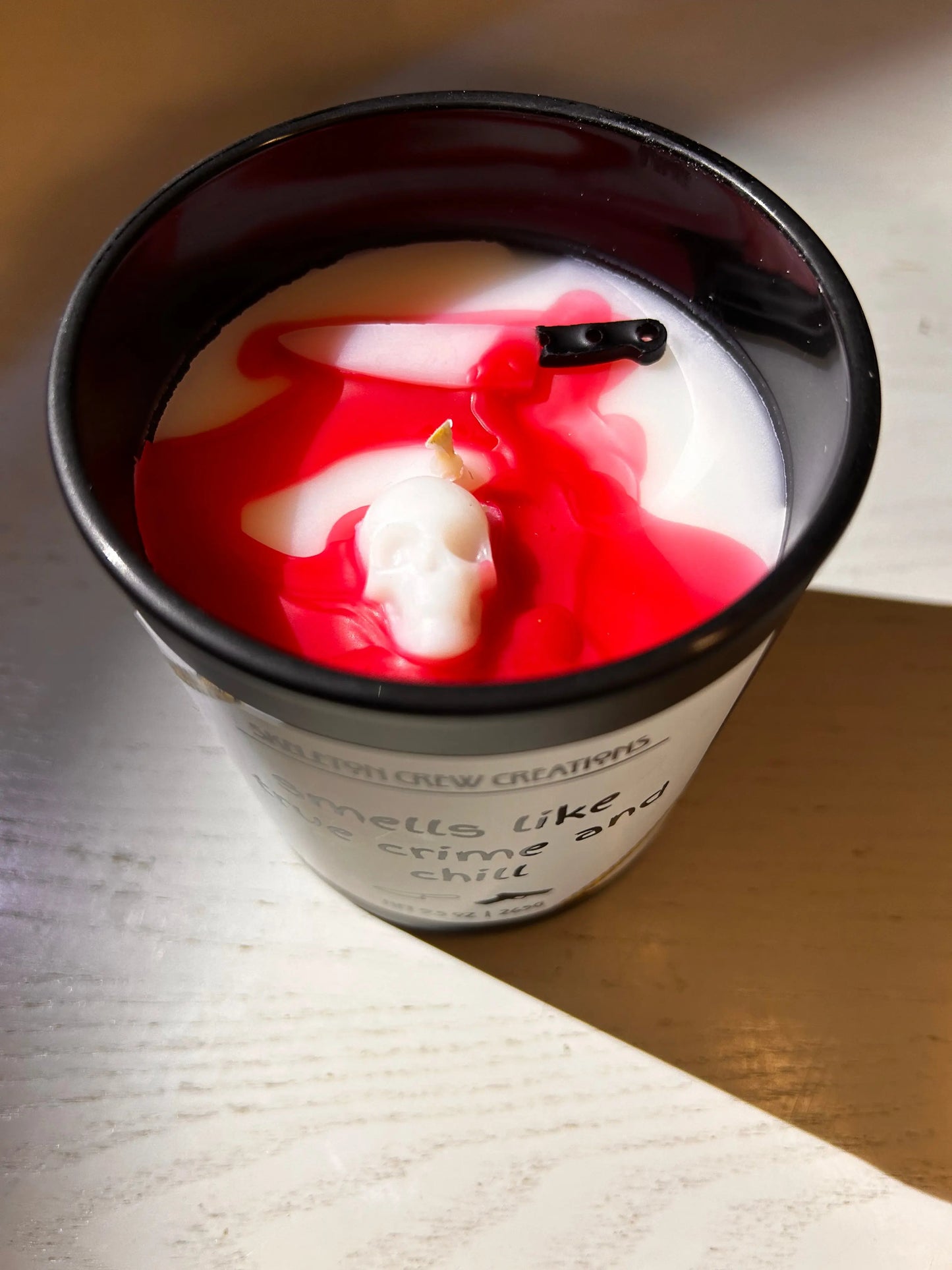 "Smells Like True Crime and Chill" Candle Skeleton Crew Creations